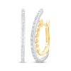 Thumbnail Image 1 of Unstoppable Love Diamond Twist Double Hoop Earrings 1/5 ct tw Sterling Silver & 10K Yellow Gold