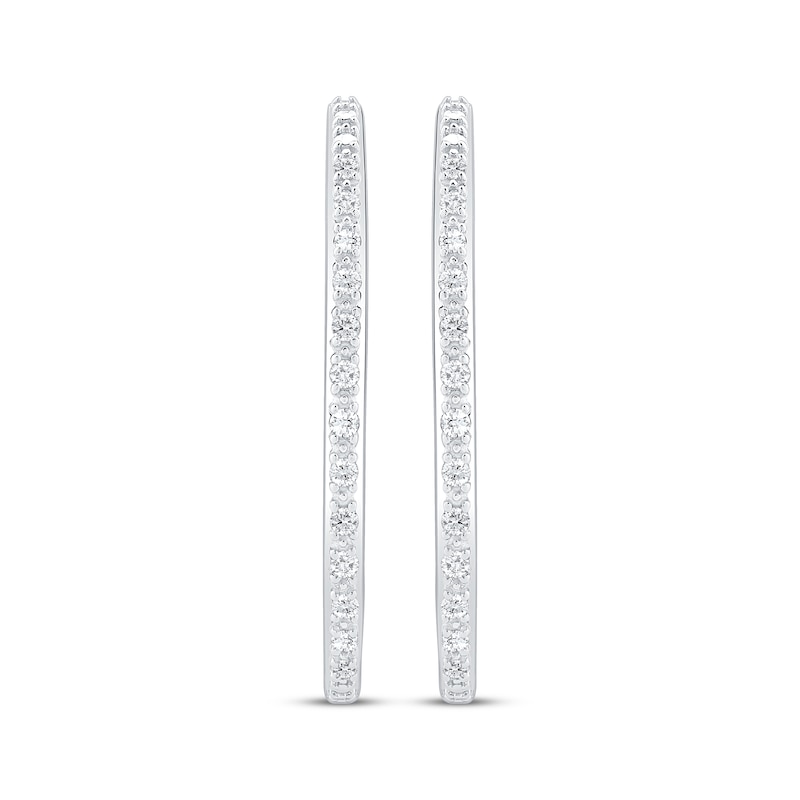 Main Image 2 of Unstoppable Love Diamond Twist Double Hoop Earrings 1/5 ct tw Sterling Silver & 10K Yellow Gold