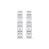 Thumbnail Image 2 of Baguette & Round-Cut Diamond Hoop Earrings 1/3 ct tw 10K White Gold