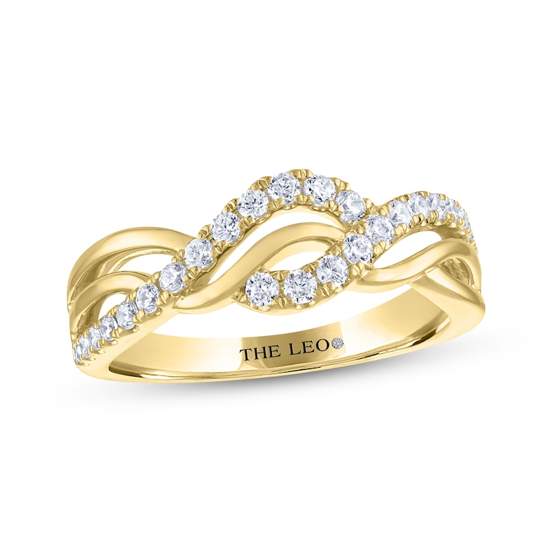 Main Image 1 of THE LEO Diamond Wave Anniversary Ring 1/3 ct tw 14K Yellow Gold