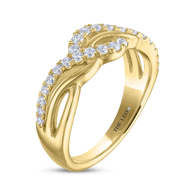 Main Image 2 of THE LEO Diamond Wave Anniversary Ring 1/3 ct tw 14K Yellow Gold