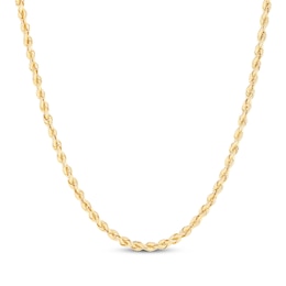 Solid Silk Rope Chain Necklace 3mm 10K Yellow Gold 22&quot;