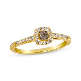 Le Vian Diamond Cushion Halo Ring 1/4 ct tw 14K Honey Gold