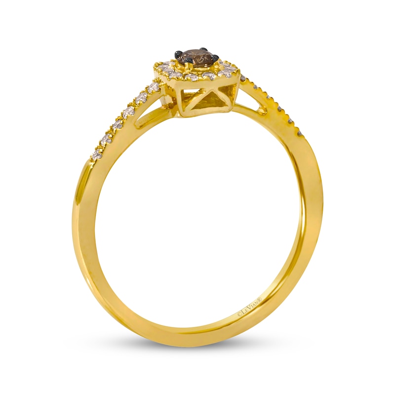 Le Vian Diamond Cushion Halo Ring 1/4 ct tw 14K Honey Gold