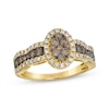 Thumbnail Image 1 of Le Vian Chocolate Waterfall Diamond Oval Halo Ring 7/8 ct tw 14K Honey Gold