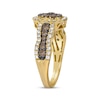 Thumbnail Image 2 of Le Vian Chocolate Waterfall Diamond Oval Halo Ring 7/8 ct tw 14K Honey Gold