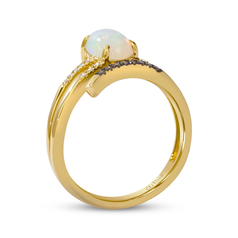 Le Vian Good Karma Oval-Cut Opal Coil Ring 1/10 ct tw Diamonds 14K Honey Gold