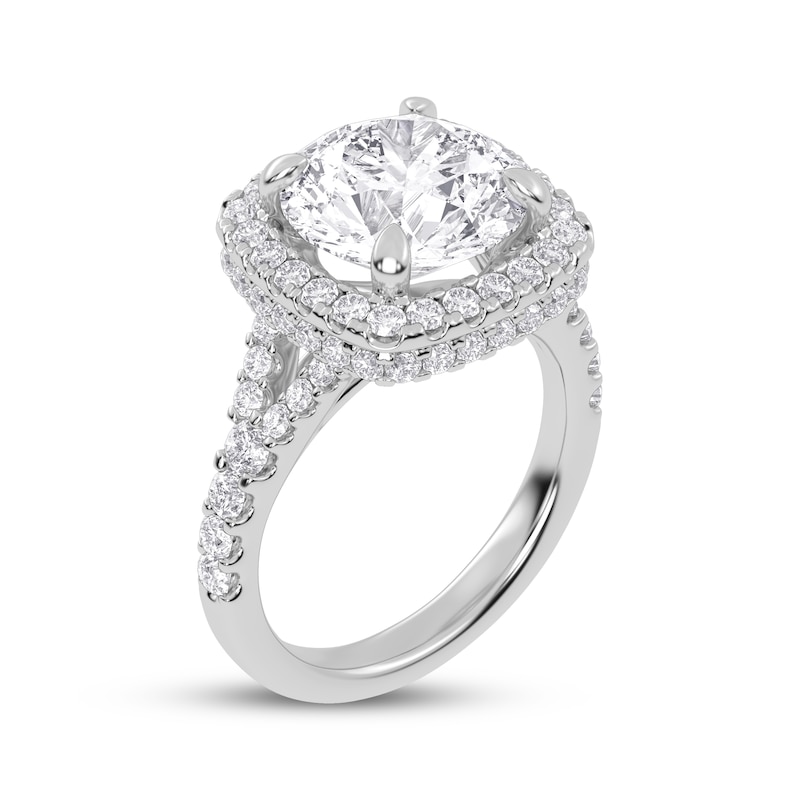 Main Image 2 of Now + Forever Lab-Grown Diamonds Round-Cut Cushion Halo Engagement Ring 5 ct tw 14K White Gold