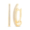 Thumbnail Image 1 of Previously Owned Unstoppable Love Diamond Channel Double Hoop Earrings 1/2 ct tw 10K Yellow Gold