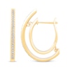 Thumbnail Image 3 of Previously Owned Unstoppable Love Diamond Channel Double Hoop Earrings 1/2 ct tw 10K Yellow Gold