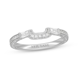 Previously Owned Neil Lane Baguette and Round-Cut Diamond Wedding Band 1/3 ct tw 14K White Gold