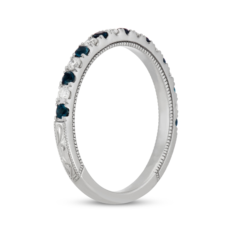 Main Image 2 of Previously Owned Neil Lane Diamond & London Blue Topaz Wedding Band 1/5 ct tw 14K White Gold