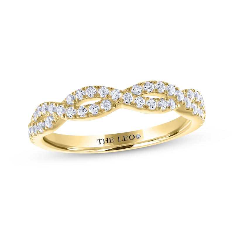 Main Image 1 of Previously Owned THE LEO Diamond Round-Cut Twist Wedding Band 3/8 ct tw 14K Yellow Gold