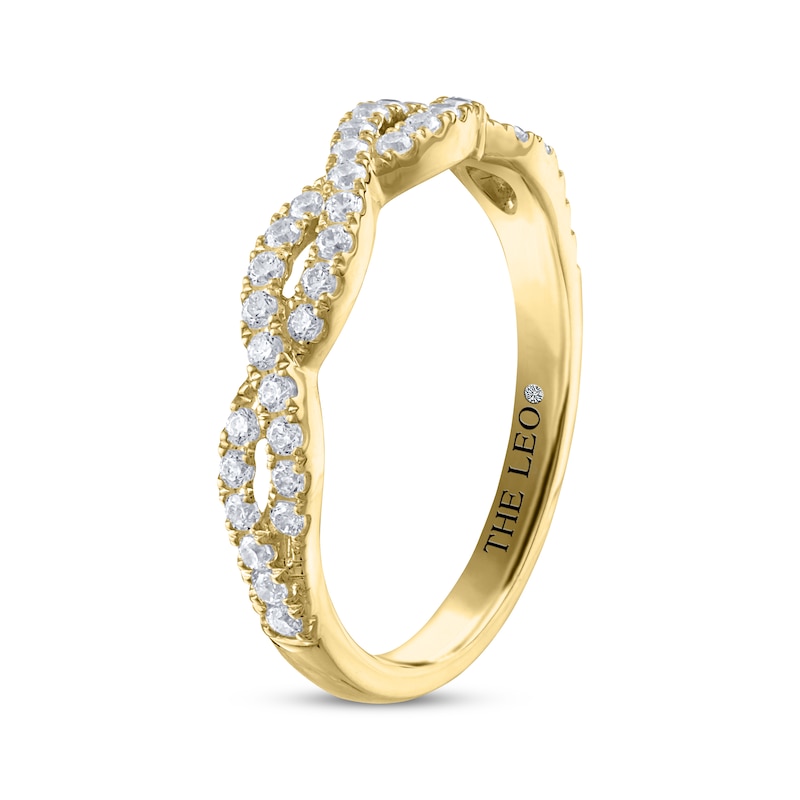 Main Image 2 of Previously Owned THE LEO Diamond Round-Cut Twist Wedding Band 3/8 ct tw 14K Yellow Gold