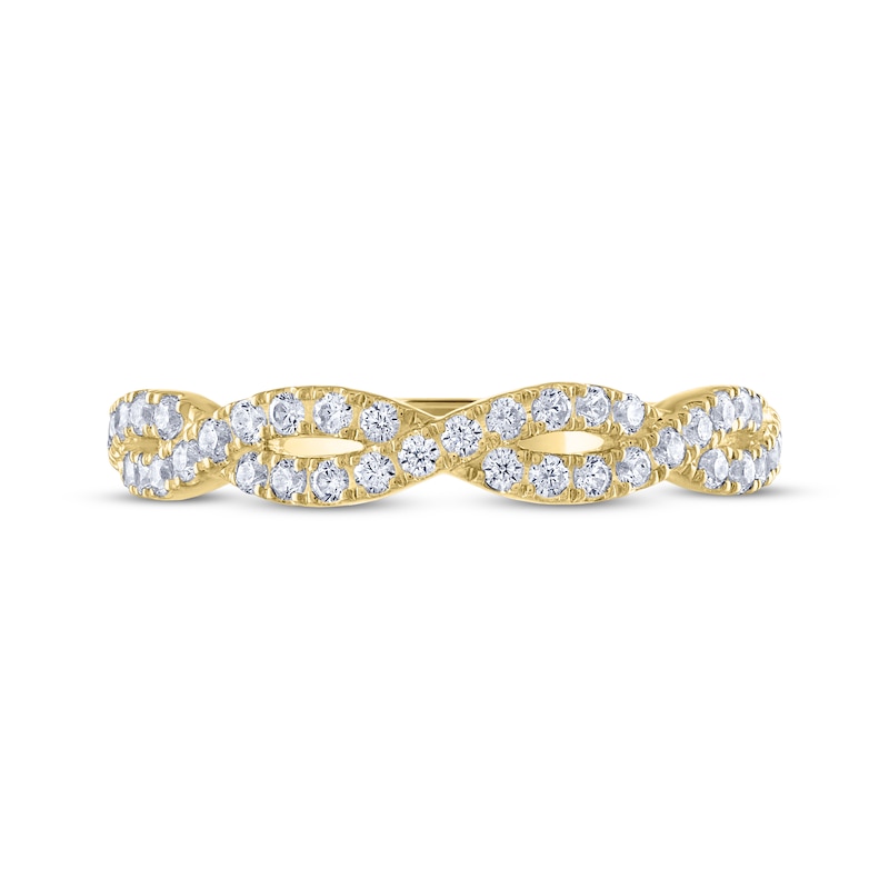 Main Image 3 of Previously Owned THE LEO Diamond Round-Cut Twist Wedding Band 3/8 ct tw 14K Yellow Gold