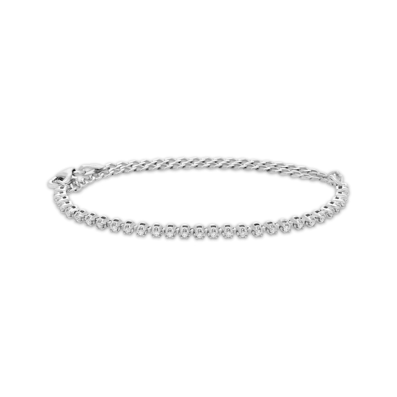 Main Image 1 of Previously Owned Diamond Adjustable Line Tennis Bracelet 1/4 ct tw 10K White Gold 8&quot;