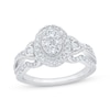 Thumbnail Image 1 of Previously Owned Multi-Diamond Center Oval-Shape Engagement Ring 5/8 ct tw 14K White Gold