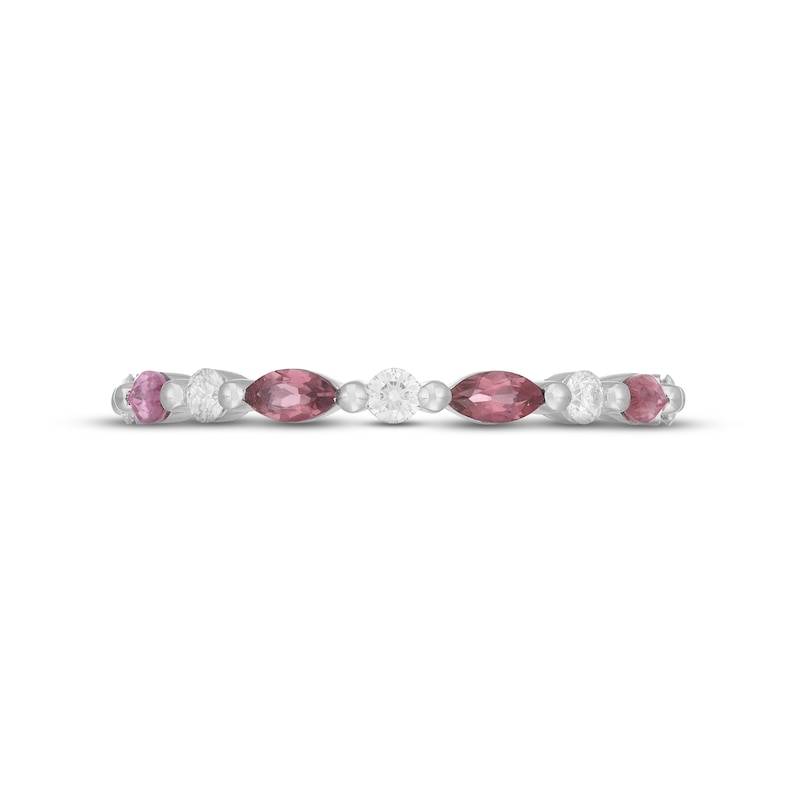 Main Image 3 of Previously Owned Neil Lane Pink Tourmaline & Diamond Anniversary Ring 1/6 ct tw 14K White Gold