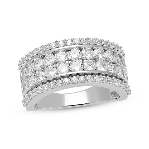 Previously Owned Round-Cut Diamond Four-Row Anniversary Band 2 ct tw 10K White Gold