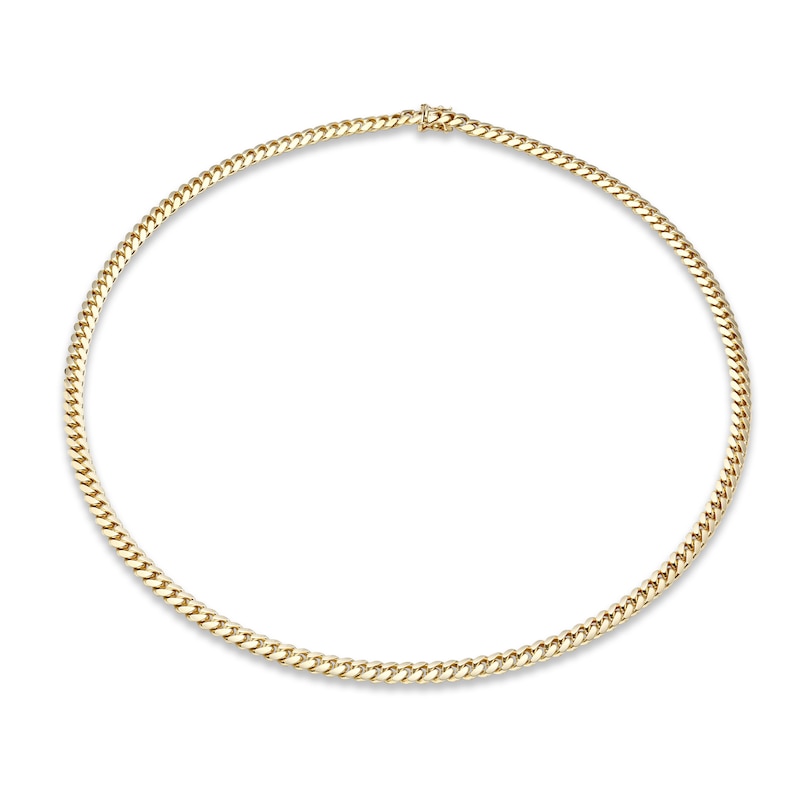 Previously Owned Solid Cuban Chain Necklace 14K Yellow Gold 22"