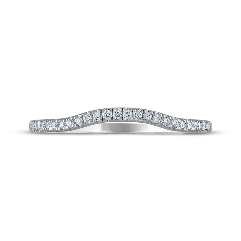 Main Image 3 of Previously Owned Diamond Contoured Wedding Band 1/10 ct tw 14K White Gold