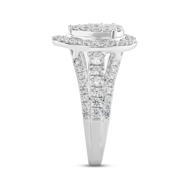 Main Image 3 of Previously Owned Multi-Center Diamond Engagement Ring 1-1/2 ct tw Round-cut 14K White Gold