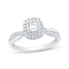 Thumbnail Image 1 of Previously Owned Emerald-Cut Diamond Double Halo Engagement Ring 1/2 ct tw 14K White Gold