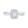 Thumbnail Image 3 of Previously Owned Emerald-Cut Diamond Double Halo Engagement Ring 1/2 ct tw 14K White Gold