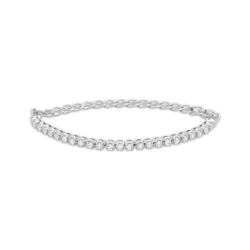 Main Image 1 of Previously Owned Diamond Adjustable Line Tennis Bracelet 1 ct tw 10K White Gold 9&quot;