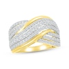 Thumbnail Image 1 of Previously Owned Diamond Multi-Row Crossover Ring 1 ct tw 10K Yellow Gold