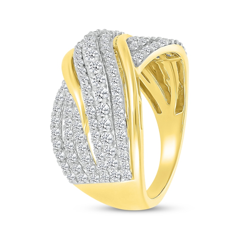 Main Image 2 of Previously Owned Diamond Multi-Row Crossover Ring 1 ct tw 10K Yellow Gold