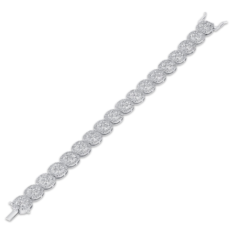 Main Image 2 of Previously Owned Lab-Grown Diamonds by KAY Cushion Link Bracelet 10 ct tw 10K White Gold 7.25&quot;