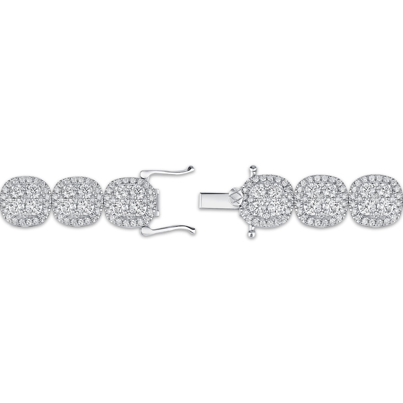 Main Image 3 of Previously Owned Lab-Grown Diamonds by KAY Cushion Link Bracelet 10 ct tw 10K White Gold 7.25&quot;