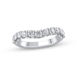 Previously Owned Lab-Created Diamonds by KAY Contoured Anniversary Ring 1 ct tw 14K White Gold