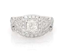 Previously Owned Neil Lane Cushion-Cut Diamond Bridal Set 1-7/8 ct tw 14K White Gold Size 6