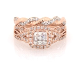 Previously Owned Princess-Cut Multi-Diamond Bridal Set 1/2 ct tw 10K Rose Gold Size 6.25