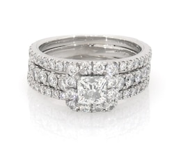 Previously Owned Neil Lane Princess-Cut Diamond Halo Engagement Ring 2-1/4 ct tw 14K White Gold Size 6.75