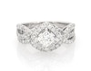 Thumbnail Image 1 of Previously Owned THE LEO Princess-Cut Diamond Halo Bridal Set 1-3/8 ct tw 14K White Gold Size 6.75