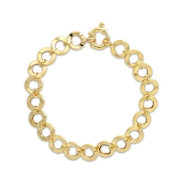 Previously Owned Hammered Circle Bracelet 10K Yellow Gold 7.5&quot;