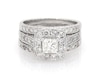 Thumbnail Image 1 of Previously Owned Princess-Cut Diamond Halo Bridal Set 1-7/8 ct tw 14K White Gold Size 8.75