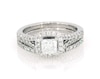 Thumbnail Image 1 of Previously Owned THE LEO First Light Diamond Princess-Cut Bridal Set 7/8 ct tw 14K White Gold Size 5