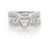 Thumbnail Image 1 of Previously Owned Multi-Diamond Heart-Shaped Halo Bridal Set 7/8 ct tw 10K White Gold Size 7.75