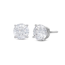 Previously Owned Diamond Solitaire Earrings 1-1/2 ct tw Round-cut 14K White Gold (J/I2)