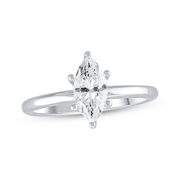 Previously Owned Now + Forever Lab-Grown Diamonds Marquise-Cut Solitaire Engagement Ring 1 ct tw 14K White Gold (F/SI2)