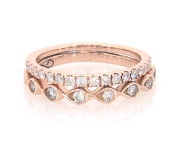 Previously Owned Diamond Anniversary Ring Set 1/2 ct tw 10K & 14K Rose Gold Size 6.25