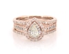 Thumbnail Image 1 of Previously Owned Pear-Shaped Diamond Double Halo Bridal Set 5/8 ct tw 14K Rose Gold Size 5.25