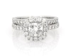 Thumbnail Image 1 of Previously Owned Princess-Cut Lab-Grown Diamond Halo Bridal Set 1-5/8 ct tw 14K White Gold Size 4.75