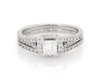 Thumbnail Image 1 of Previously Owned THE LEO First Light Diamond Princess-Cut Bridal Set 7/8 ct tw 14K White Gold Size 6.75