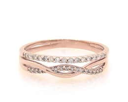 Previously Owned Diamond Anniversary Ring Set 1/4 ct tw 10K & 14K Rose Gold Size 11