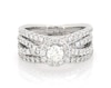 Thumbnail Image 1 of Previously Owned THE LEO First Light Diamond Round-Cut Halo Bridal Set 1-1/4 ct tw 14K White Gold Size 5.75